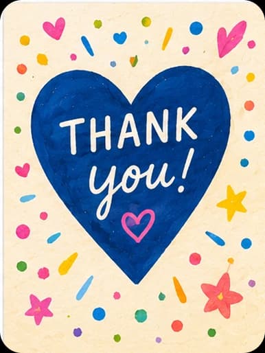 Thank you heart gift card